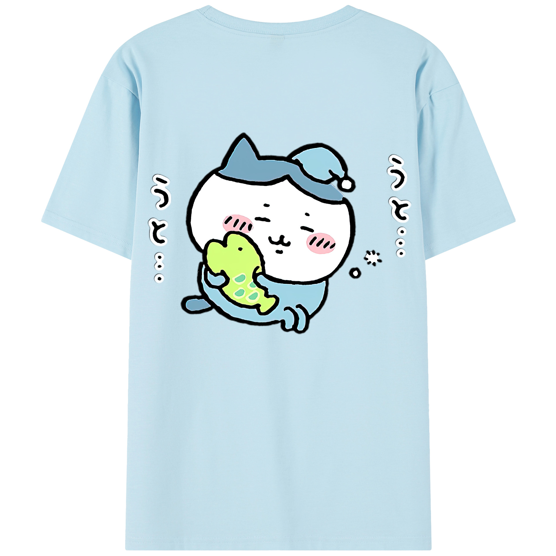 （画像用） ちいかわ ハチワレ Chii-kawa hachiware 綿100％半袖Tシャツ（背面プリント）